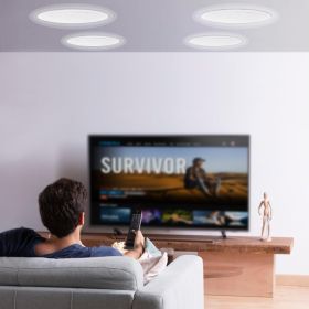 4 PCs 8 Inch In Ceiling Speakers, 100-Watts, Flush Mount Ceiling & In-Wall Speakers System With 8Î©Impedance 89dB Sensitivity, For Home Kitchen Living