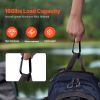 10 PCS Black Carabiner, Caribeaner Clip, Spring Snap Hook for Keychain Clip, 3.07" Aluminum Alloy D Ring Shape Carabeaner with 20 PCS Keyring