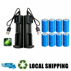 4 Pack 1300 MAh 16340 RCR123A Rechargeable 3.7 V Ion Battery  USB Battery Charger Must Offer A Hazardous Materials Shipping Label Ship By USPS For Sel (Option: 2packs)