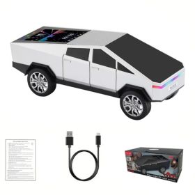 WS-580 Bluetooth Pickup Truck Portable Speaker With Display, High-definition Sound, TWS Pairing, FM Radio, Built-in Microphone For Hands-free Calls, A (Option: Silver)