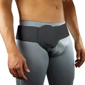 Hernia Belts For Men, Inguinal Hernia Support Left Or Right Side To Keep Groin Hernias In Place From Protruding (Color: Black)