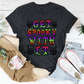 Get Spooky With It T-Shirt (Color: Dark Grey Heather, size: 2XL)