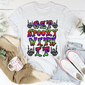 Get Spooky With It T-Shirt (Color: Ash, size: S)