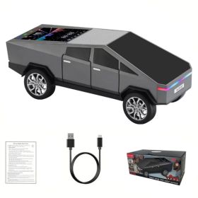 WS-580 Bluetooth Pickup Truck Portable Speaker With Display, High-definition Sound, TWS Pairing, FM Radio, Built-in Microphone For Hands-free Calls, A (Option: Gray)